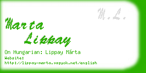 marta lippay business card